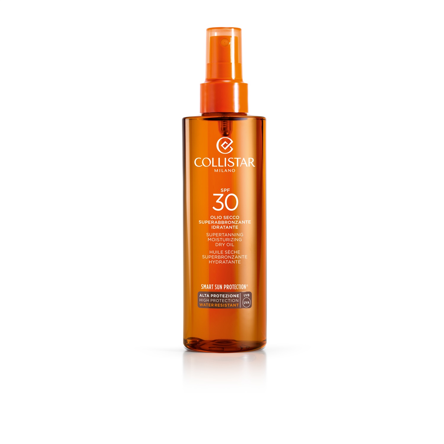 Collistar Olio Secco Superabbronzante Idratante SPF 30 - 200 ml, Intensifica l'abbronzatura e nutre la pelle con Vitamina E e oli naturali