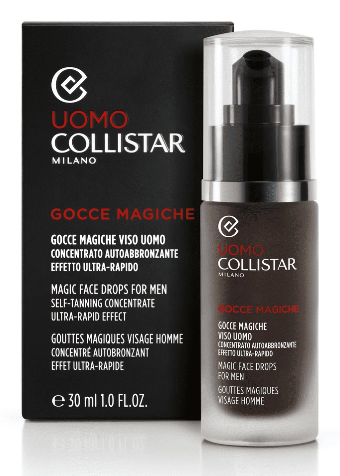 Collistar Gocce Magiche Viso Uomo 30 ml - Concentrato Autoabbronzante Effetto Ultra Rapido con Aloe e Vitamina E