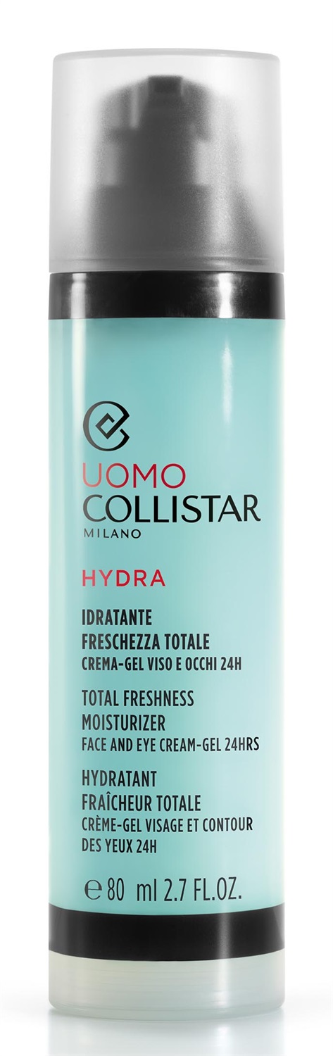 Collistar Uomo Hydra Idratante Freschezza Totale 24h Crema-Gel Viso e Occhi 80 ml - Leggera e Fresca per Pelli Normali e Secche