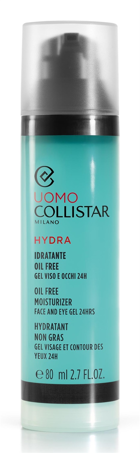 Collistar Uomo Gel Idratante Oil Free 80 ml - Viso e Occhi, Ultra-Fresco per Pelli Normali e Miste