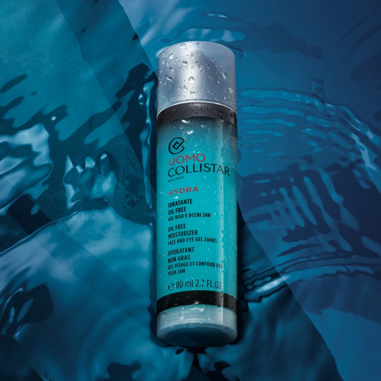 Collistar Uomo Gel Idratante Oil Free 80 ml - Viso e Occhi, Ultra-Fresco per Pelli Normali e Miste