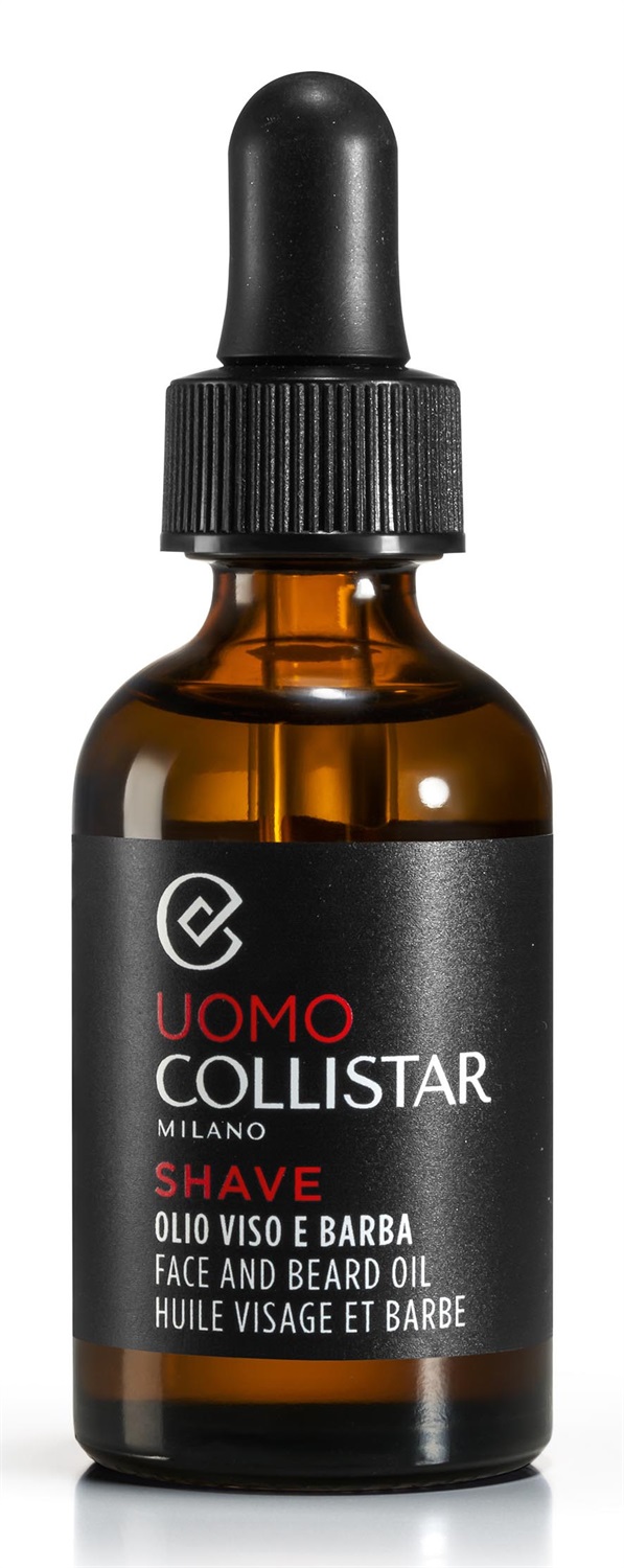 Collistar Uomo Olio Viso e Barba 30ml - Trattamento Idratante e Nutriente Pre e Post Rasatura