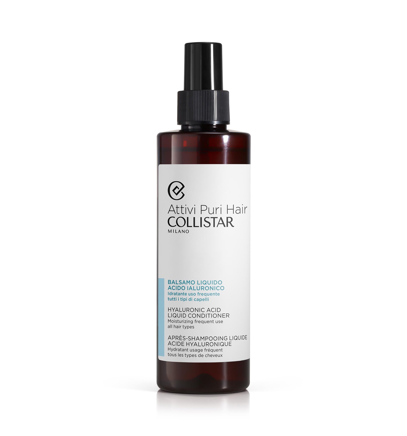 Collistar Attivi Puri Hair Balsamo Liquido Acido Ialuronico Idratante 200ml - Uso Frequente per Tutti i Tipi di Capelli