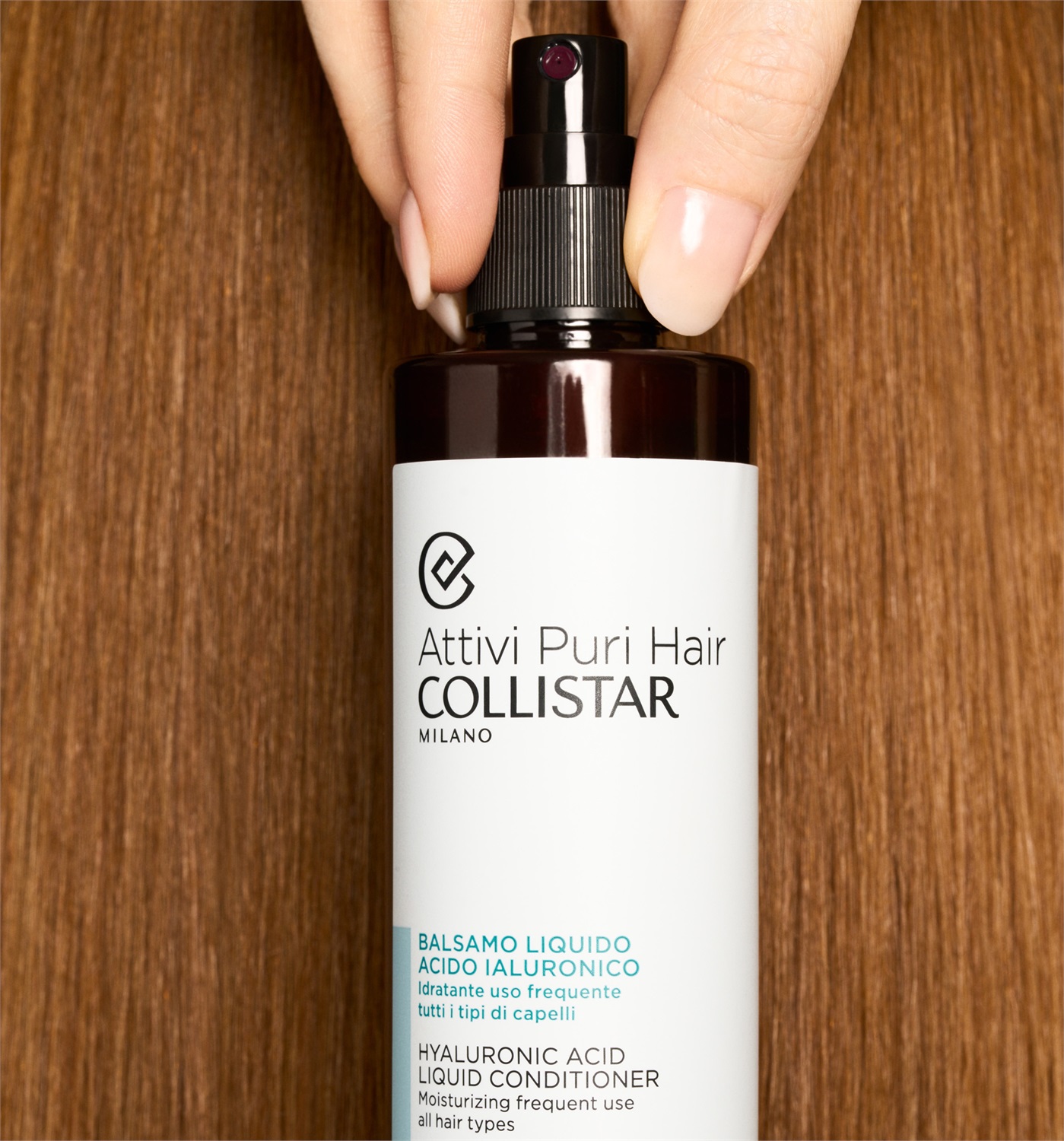 Collistar Attivi Puri Hair Balsamo Liquido Acido Ialuronico Idratante 200ml - Uso Frequente per Tutti i Tipi di Capelli
