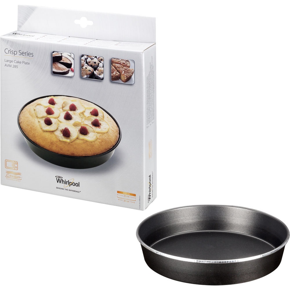 Whirlpool Piatto Crisp Grande AVM285 - Tortiera a Bordo Alto in Metallo Antiaderente, Ø 28 cm, Altezza 5,5 cm
