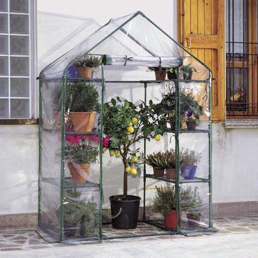 Verdemax Serra Ibicus 8 Ripiani - 140 x 73 x 200 cm - Acciaio Verniciato e Telo PVC Resistente ai Raggi UV
