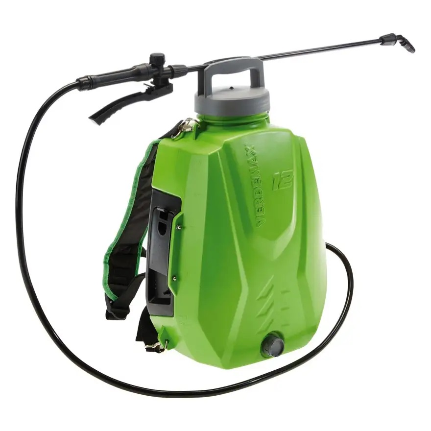 Verdemax Futura Pompa a Zaino a Batteria 12L - Ergonomica, Batteria Litio 12V 2.5Ah Inclusa, Ideale per Irrorazione e Sanificazione