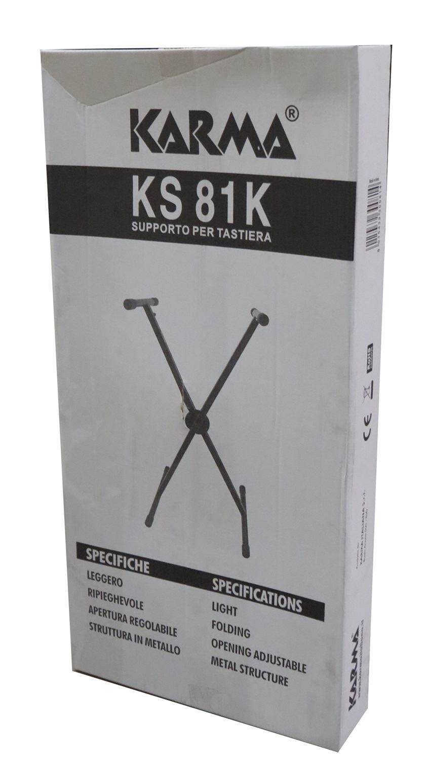 Karma KS 81K - Supporto per Tastiere Leggero e Ripieghevole in Metallo, Fino a 50Kg, 7 Posizioni Regolabili