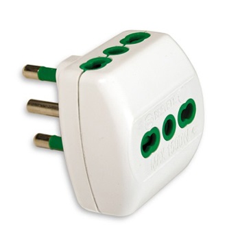 Fanton FME 87180 Adattatore Triplo 3 Prese Bianco 16A Tipo L (IT) con Design Compatto