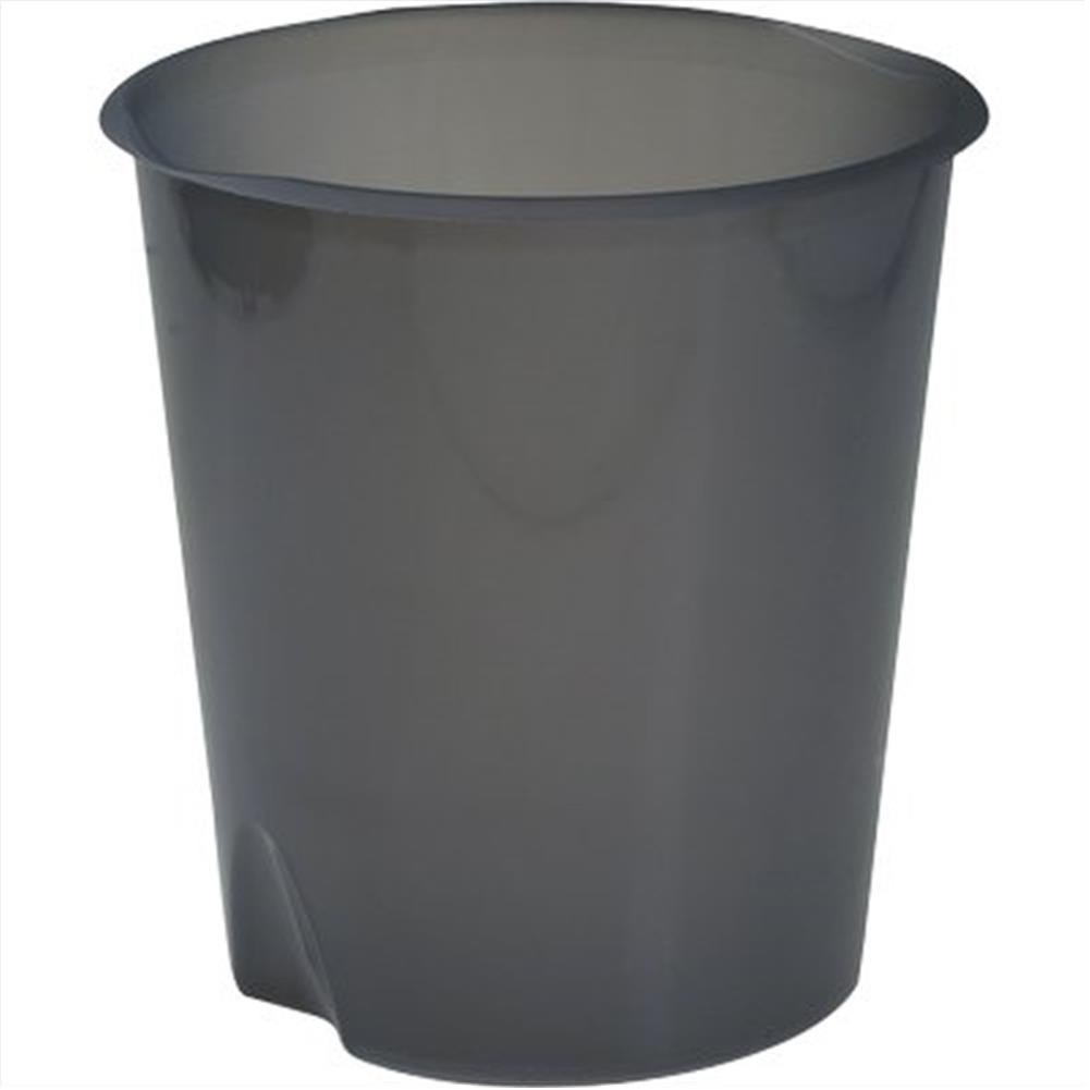 Fellowes Cestino Gettacarte Modula - 16,5 L - Polipropilene Antiurto - Altezza 32,5 cm - Diametro 31 cm - Trasparente Grigio Fumè