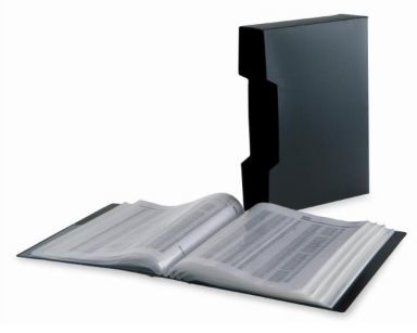 Fellowes 40321 Portalistino con Custodia, 100 Buste in Polipropilene Morbido, Nero - Finitura Antiriflesso