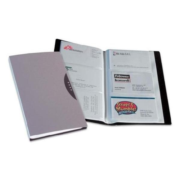 Fellowes 40349 Portabiglietti da Visita Office Suites - 120 Tasche - Con Custodia - 11,4x19,2 cm - Silver