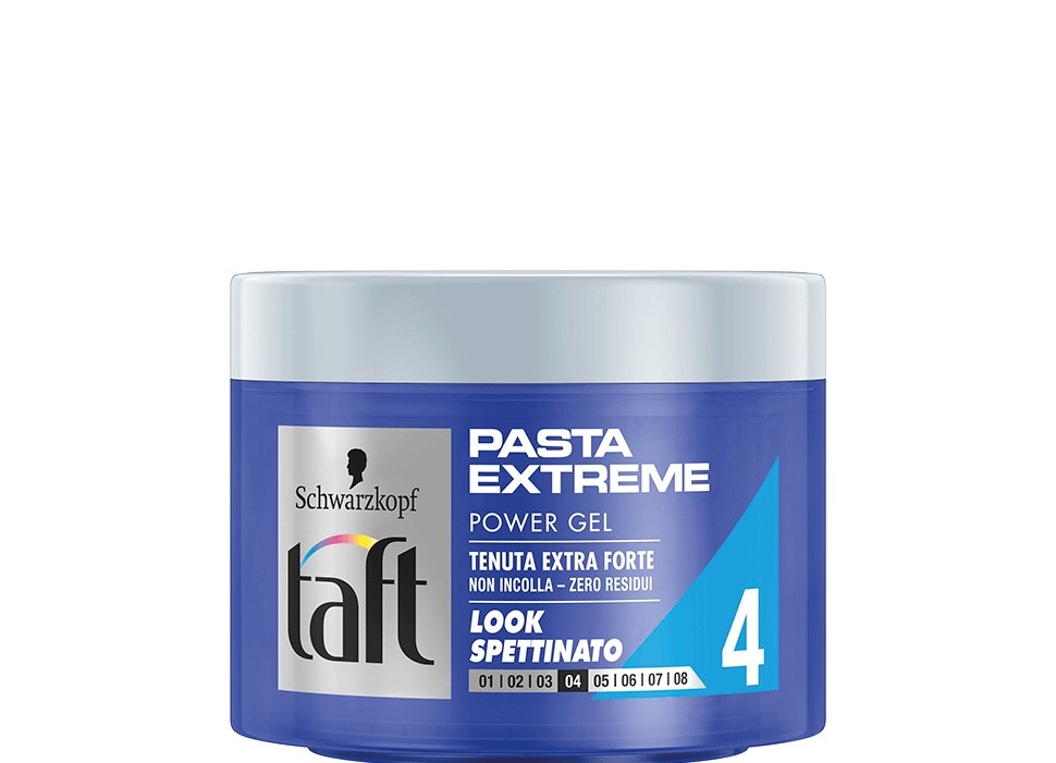 Schwarzkopf Taft Pasta Extreme - Gel per Capelli 250 ml con Tenuta Extra Forte fino a 24h, Formula Vegana