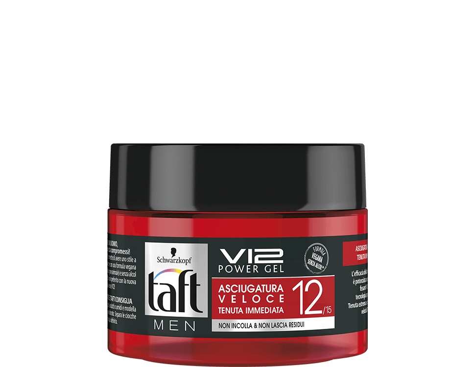 Schwarzkopf Taft V12 Gel per Capelli 250 ml - Gel ad Asciugatura Rapida con Tecnologia Speed Hold e Formula Vegana