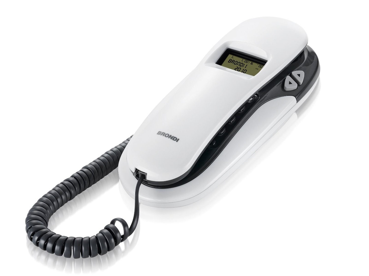 Brondi Kenoby CID Telefono Fisso Bianco/Grigio con Identificatore di Chiamata e Display LCD