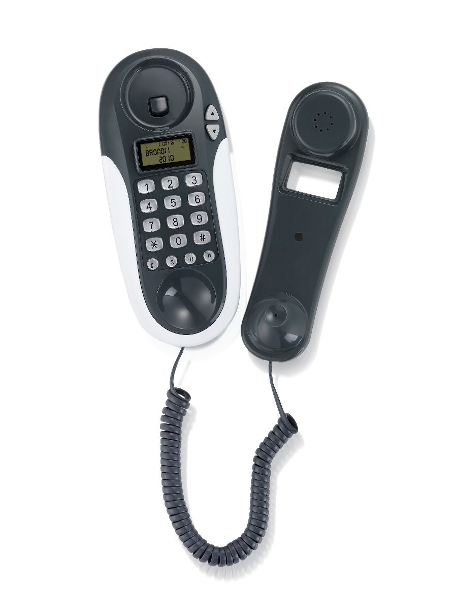 Brondi Kenoby CID Telefono Fisso Bianco/Grigio con Identificatore di Chiamata e Display LCD