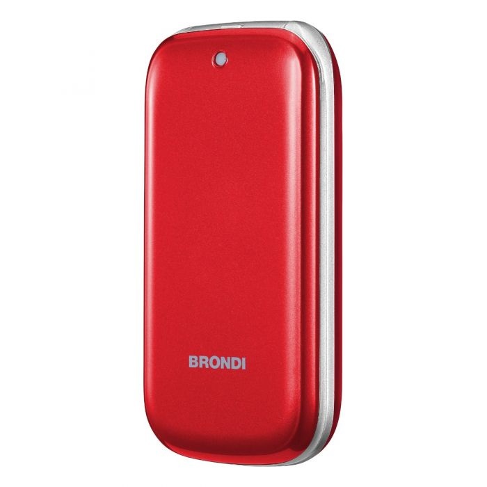 Brondi Stone Rosso - Telefono Cellulare Dual SIM Clamshell 2.4'' con Fotocamera 1.3 MP e Bluetooth
