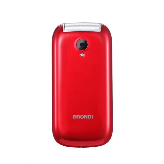 Brondi Stone Rosso - Telefono Cellulare Dual SIM Clamshell 2.4'' con Fotocamera 1.3 MP e Bluetooth