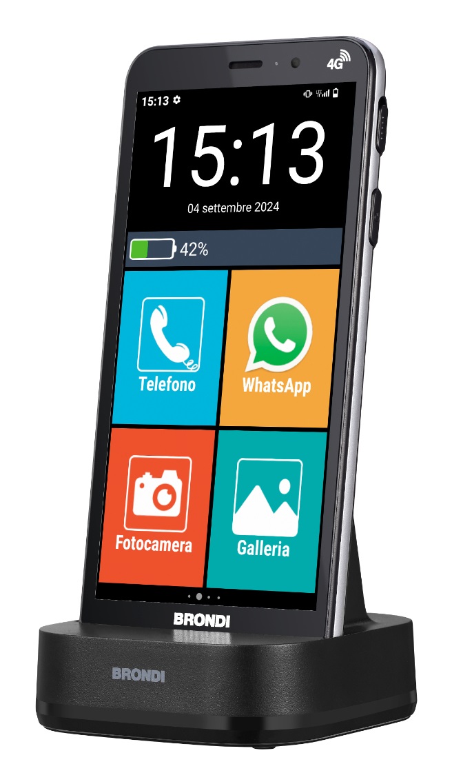 Brondi Amico Vero 4G - Smartphone Android 14, Display LCD 5,7 Pollici, 32 GB, Fotocamera 13 MP