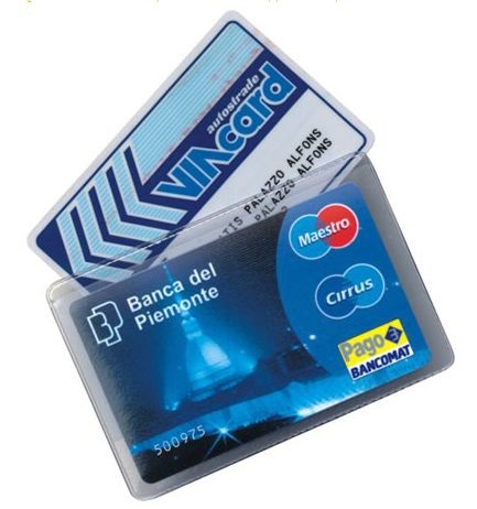 ALPLAST Portacard Cristalcard Trasparente - 2 Scomparti - 9,7x6,3 cm - Confezione da 100 pezzi