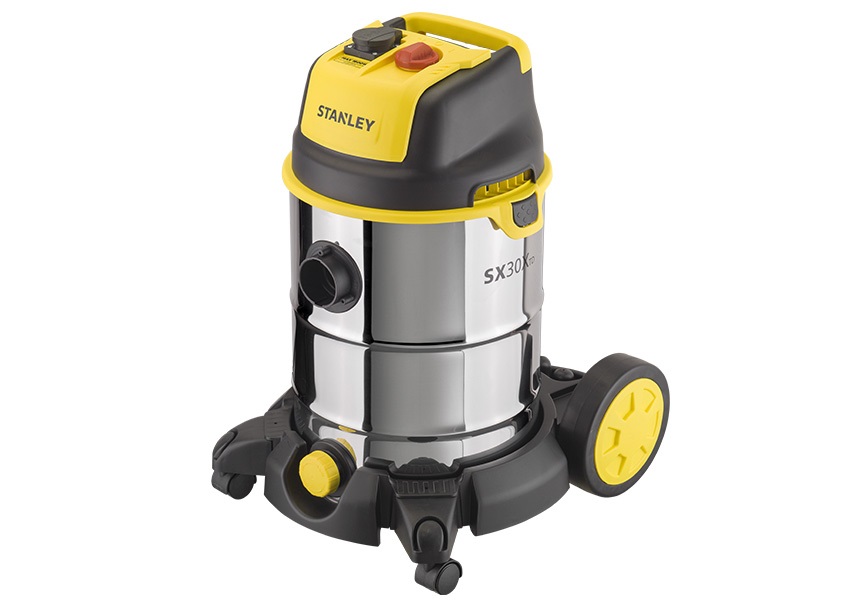 Stanley Aspiratore Solidi e Liquidi SXVC30XTDE - 1600W, 30L, Fusto in Acciaio Inossidabile, Funzione Soffiante, Presa Elettroutensili