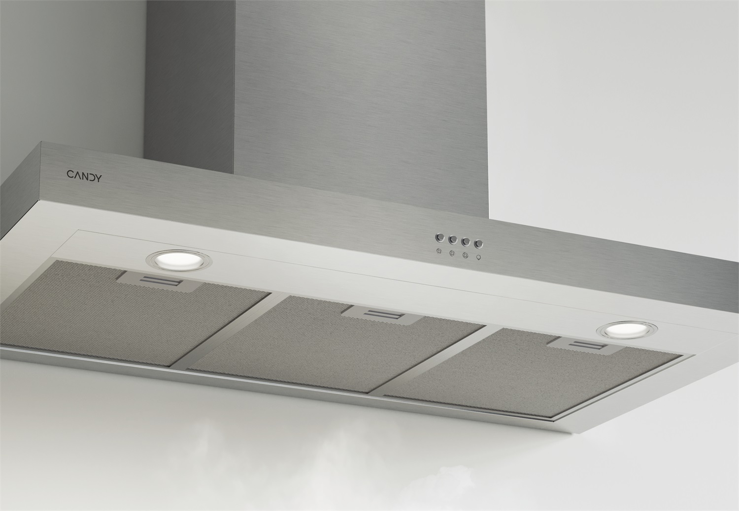 Candy CMB955X Cappa Aspirante a Parete 90 cm Acciaio Inox 620 m³/h con Filtro al Carbonio e Illuminazione LED