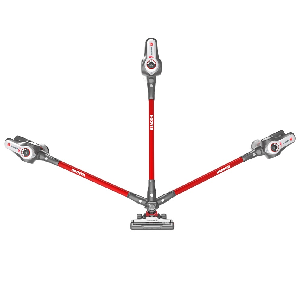Hoover RA22SE 011 Scopa Elettrica Ricaricabile 2in1 Senza Sacco Colore Nero/Rosso/Titanio con Power Brush e Aspiratore Manuale Rimovibile