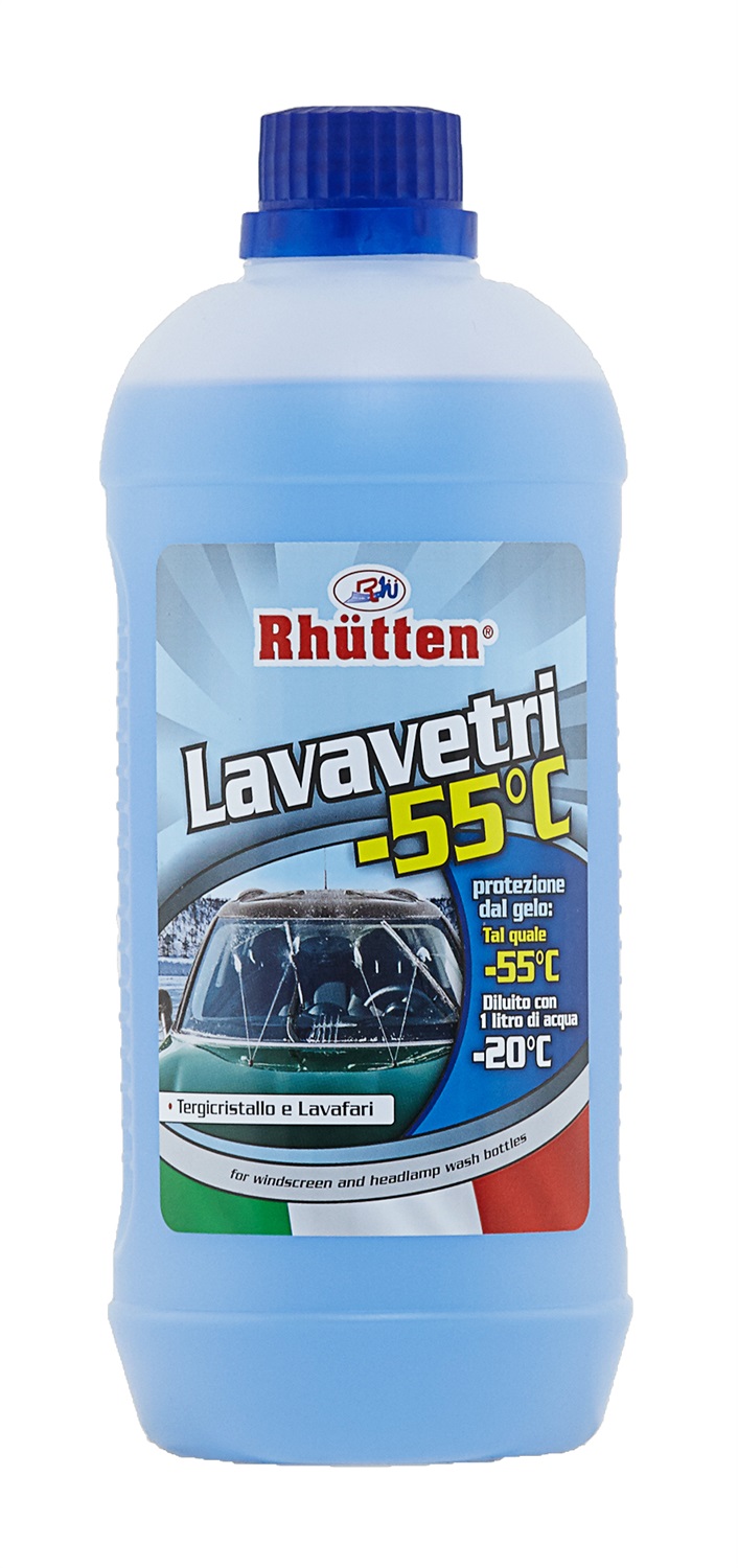 Rhütten Lavavetri Invernale -55°C 1L Antigelo per Vaschette Lavavetri e Lavafari, Alta Protezione dal Gelo