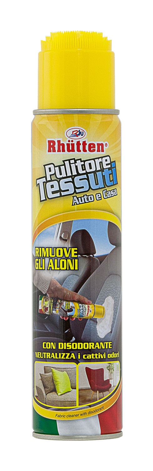 Rhütten Pulitore Schiumogeno per Tessuti con Spazzola - 400 ml, Azione Disodorante