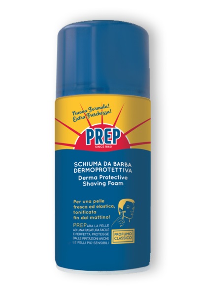 Prep Schiuma da Barba Dermoprotettiva 300ml - Adatta per Barbe Difficili, Consistenza Ricca e Cremosa, Rinfresca e Tonifica la Pelle