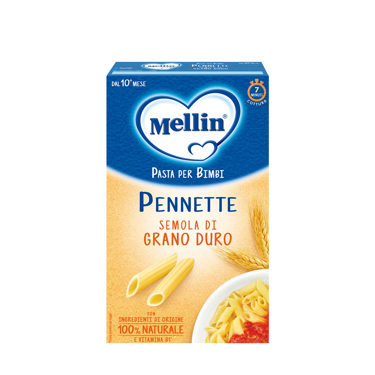 Mellin Pennette 100% Grano Duro - Pasta per Bimbi 280 g - Indicato da 10 Mesi