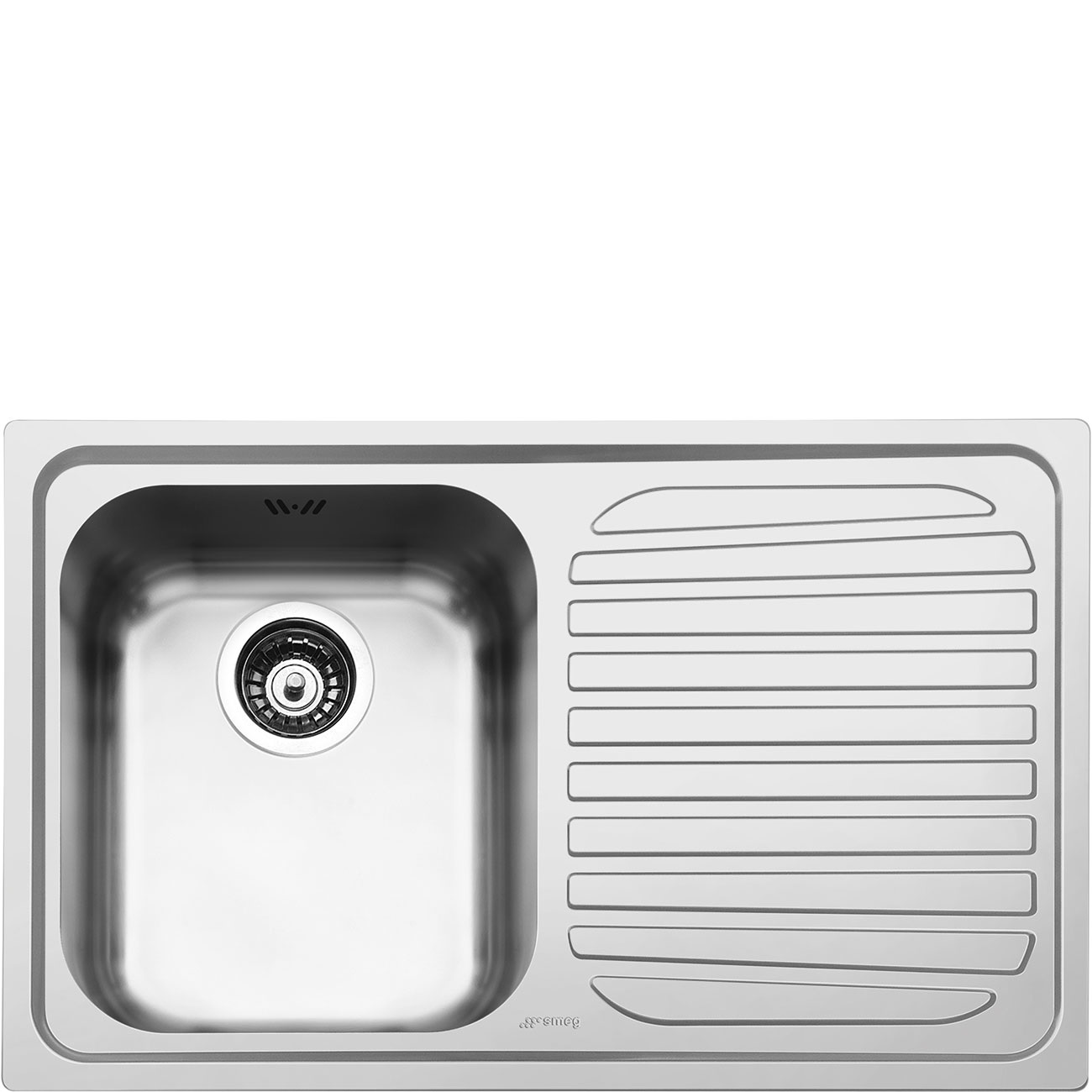 Smeg SP791D-2 Lavello da Incasso 1 Vasca in Acciaio Inox Satinato con Gocciolatoio a Destra - Dimensioni 79 cm
