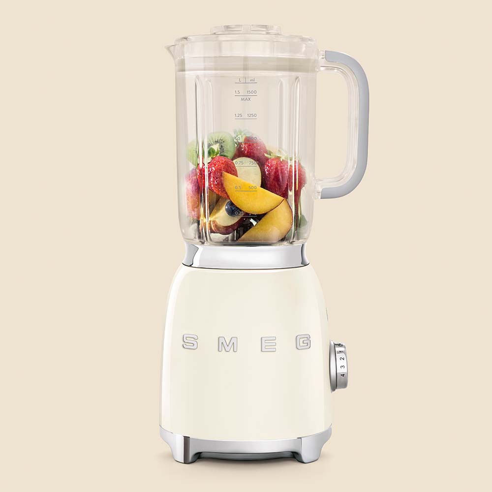 Smeg Frullatore da Tavolo 50's Style Panna BLF01CREU - 800W, 1,5L, 4 Velocità, Funzioni Smoothie, Pulse e Tritaghiaccio