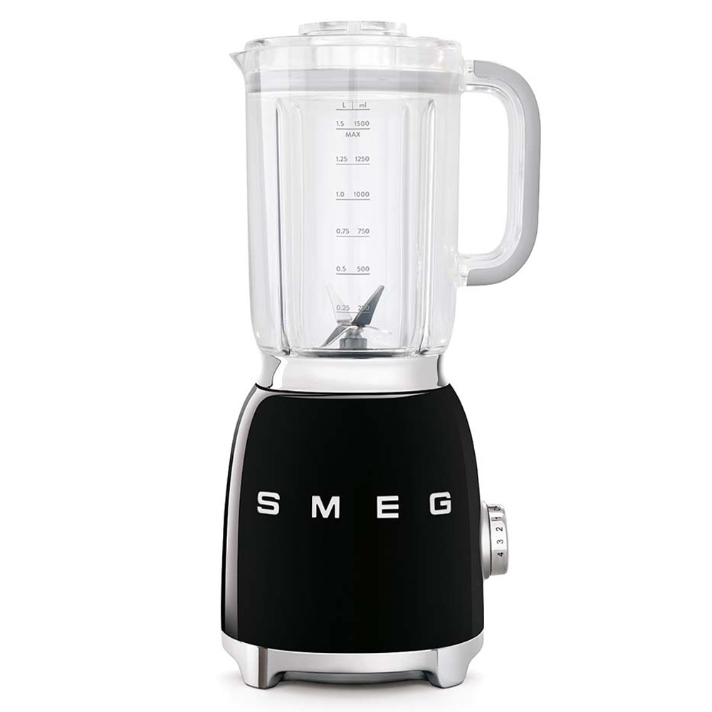 Smeg Frullatore 50's Style BLF01 - Nero Lucido, 800W, 4 Velocità, Funzioni Tritaghiaccio e Smoothie