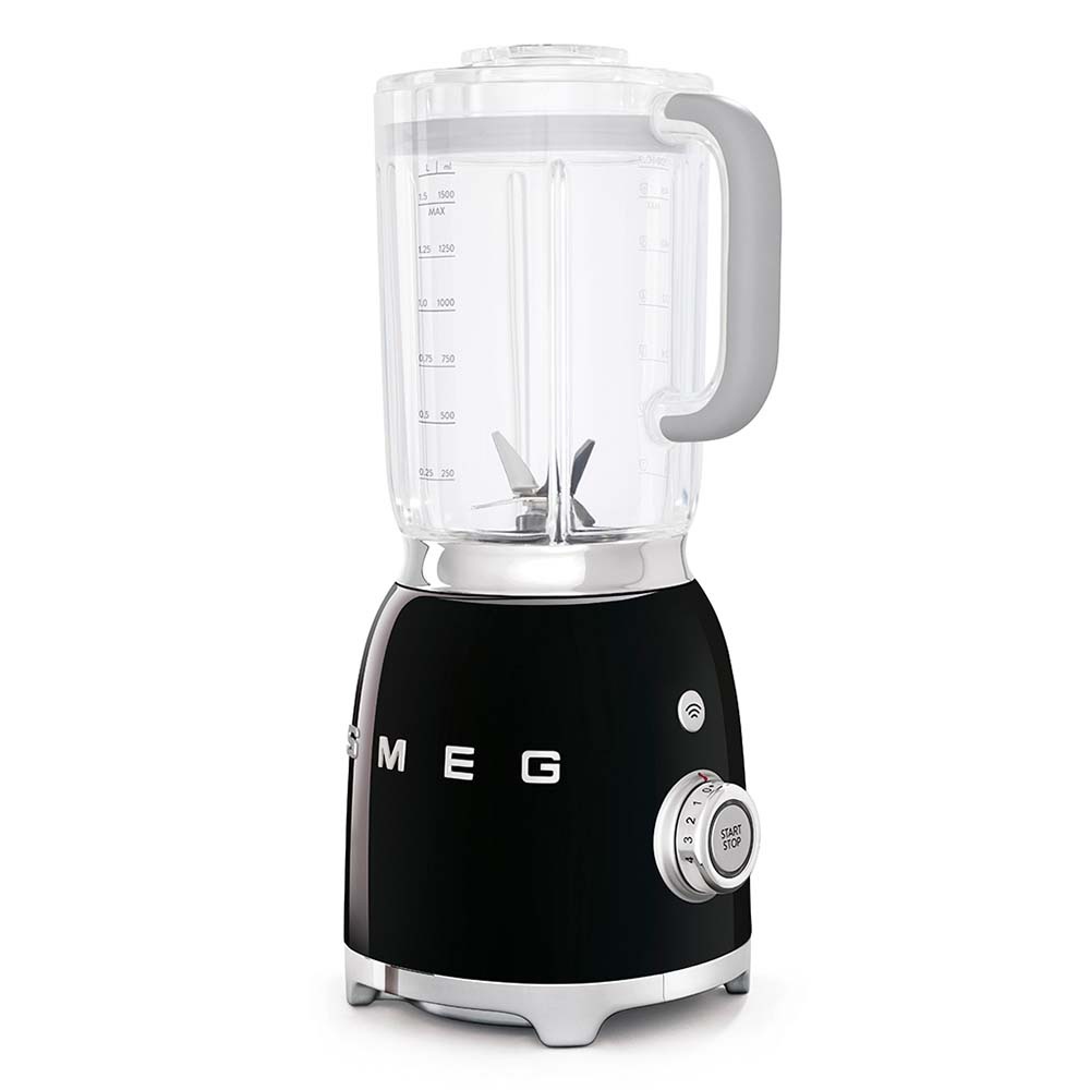 Smeg Frullatore 50's Style BLF01 - Nero Lucido, 800W, 4 Velocità, Funzioni Tritaghiaccio e Smoothie