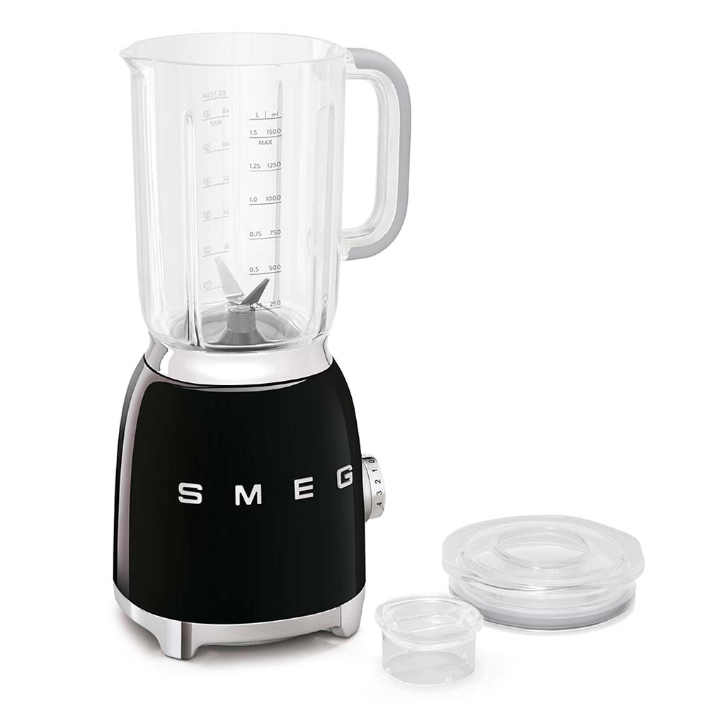 Smeg Frullatore 50's Style BLF01 - Nero Lucido, 800W, 4 Velocità, Funzioni Tritaghiaccio e Smoothie