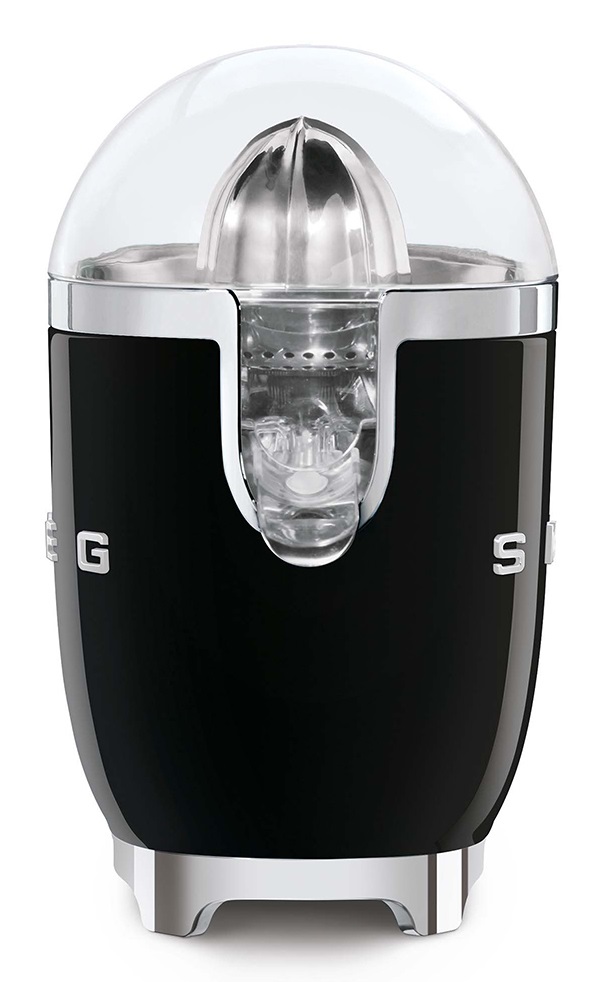Smeg Spremiagrumi Elettrico 50's Style Nero LUCIDO CJF01BLEU - 70W, Beccuccio Antigoccia, Cono Universale