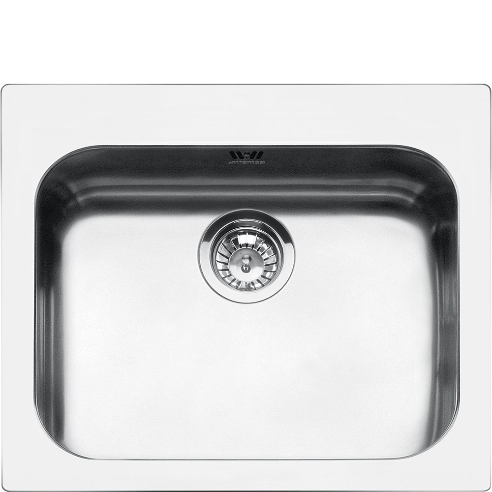 Smeg VS50P3 Lavello da Incasso 1 Vasca 58 x 50 cm Acciaio Inox AISI304 Spazzolato - Serie Alba