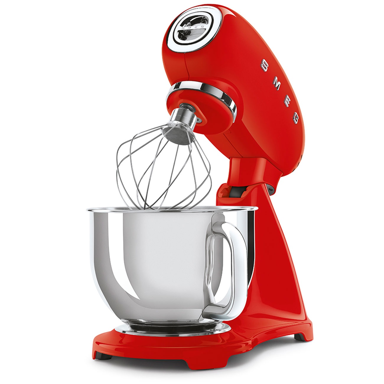 Smeg Impastatrice Planetaria 50's Style - Rosso Lucido - SMF03RDEU, 800W, 4,8L, 10 Velocità, Funzione Smooth Start