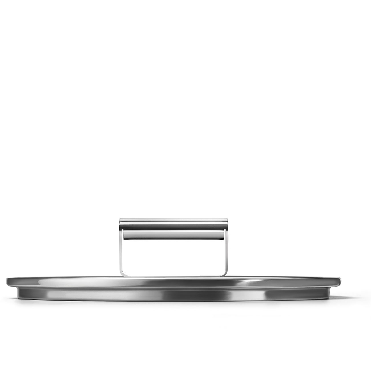 Smeg Coperchio Piatto CKFL2401 in Vetro Temperato, Diametro 24 cm, Manico in Acciaio Inossidabile, Sfiato Vapore