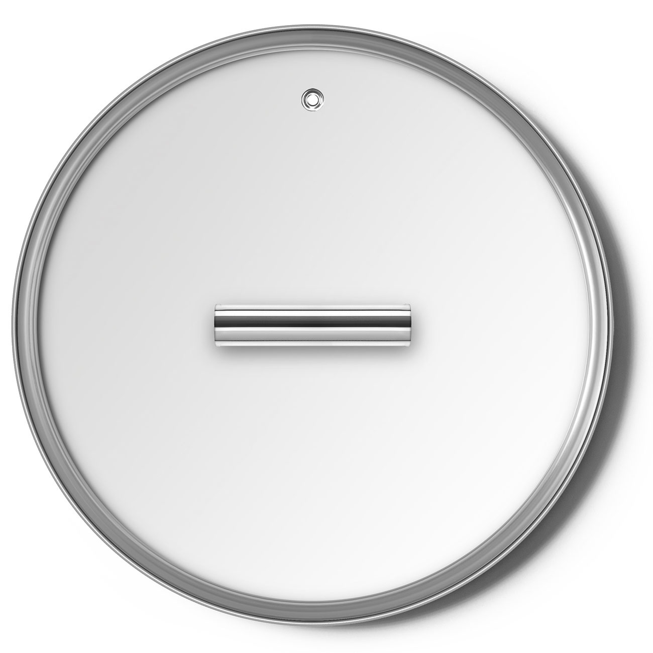 Smeg Coperchio Piatto CKFL2401 in Vetro Temperato, Diametro 24 cm, Manico in Acciaio Inossidabile, Sfiato Vapore