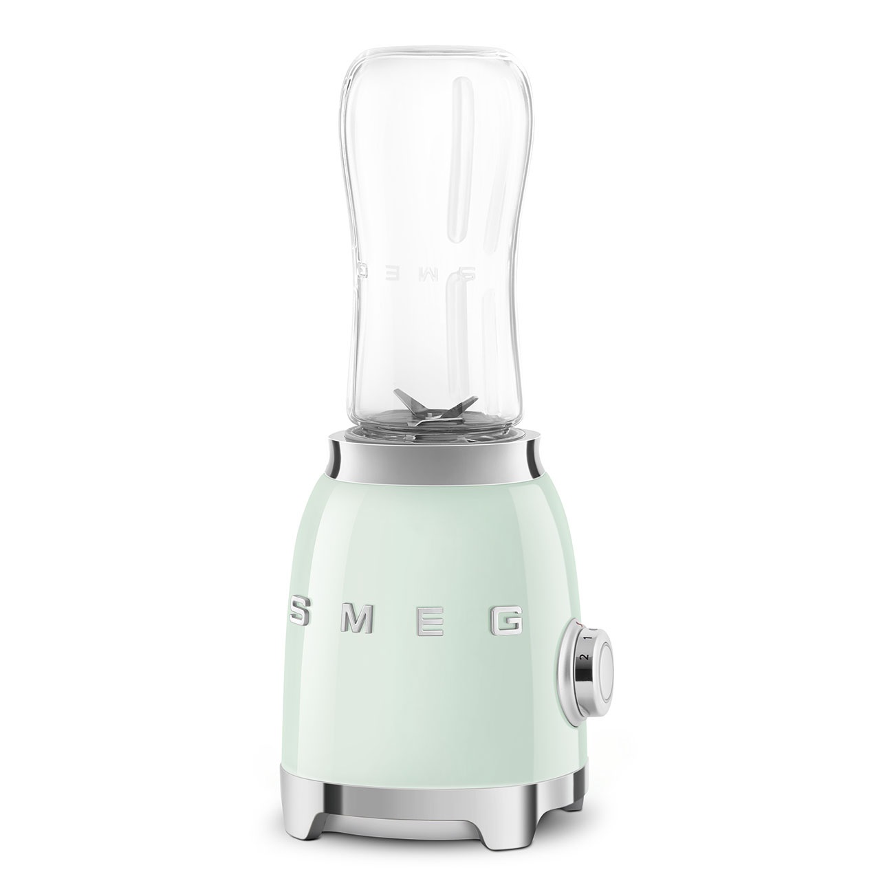 Smeg Frullatore Compatto 50's Style Verde Pastello Lucido PBF01PGEU - 300W, 2 Velocità, 2 Bottiglie da 600 ml