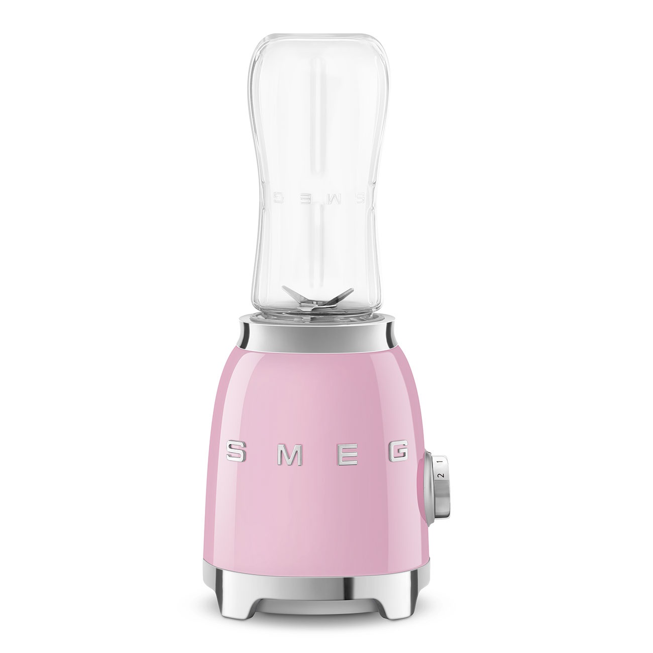 Smeg Frullatore Compatto 50's Style Rosa Lucido PBF01PKEU - 300W, 2 Velocità, 2 Bottiglie da 600ml
