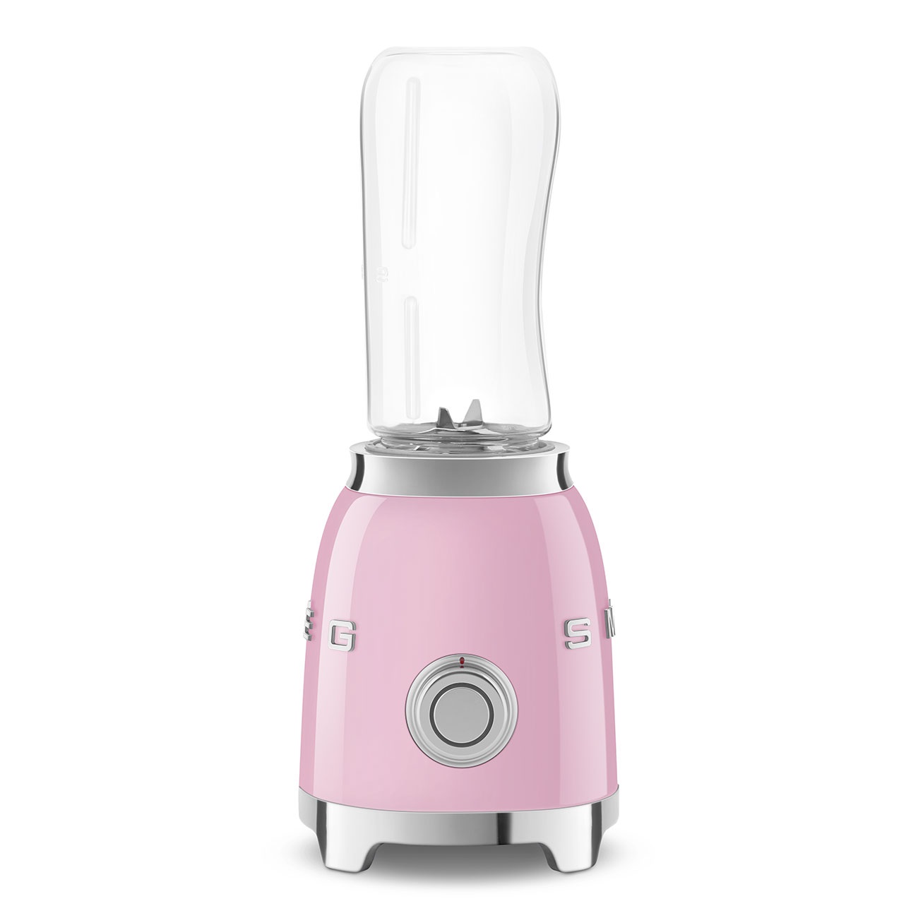 Smeg Frullatore Compatto 50's Style Rosa Lucido PBF01PKEU - 300W, 2 Velocità, 2 Bottiglie da 600ml
