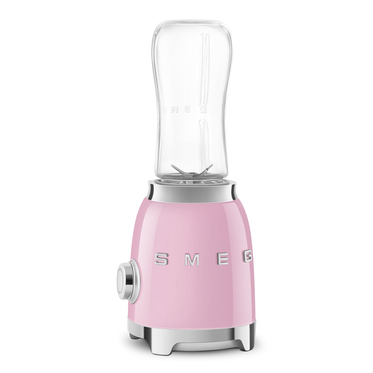 Smeg Frullatore Compatto 50's Style Rosa Lucido PBF01PKEU - 300W, 2 Velocità, 2 Bottiglie da 600ml