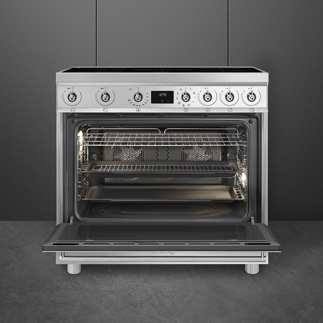 Smeg Cucina C9IMX2 con forno termoventilato e piano cottura a induzione in acciaio inox 90x60 cm