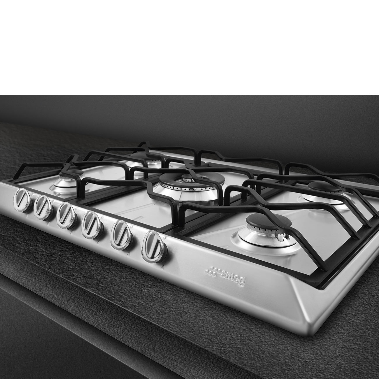 Smeg SRV576O Piano Cottura a Gas 75 cm in Acciaio Inox con 5 Bruciatori Ultrrapid
