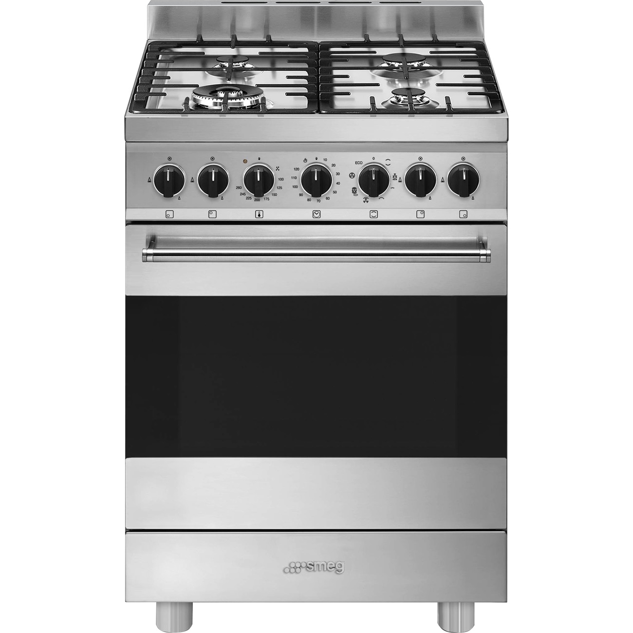 Smeg B61GMX2 Cucina Gas e Forno Elettrico 4 Fornelli Acciaio Inox 70L Classe A