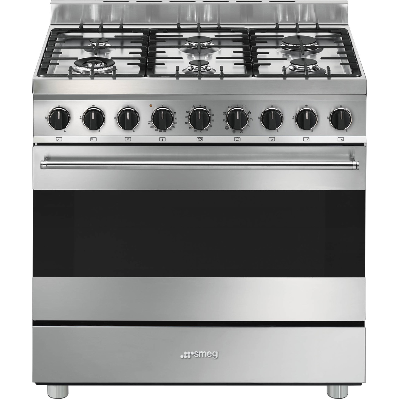 Smeg Master B91GMX2 Cucina 90 cm con Piano Cottura a Gas e Forno Elettrico Termoventilato in Acciaio Inox