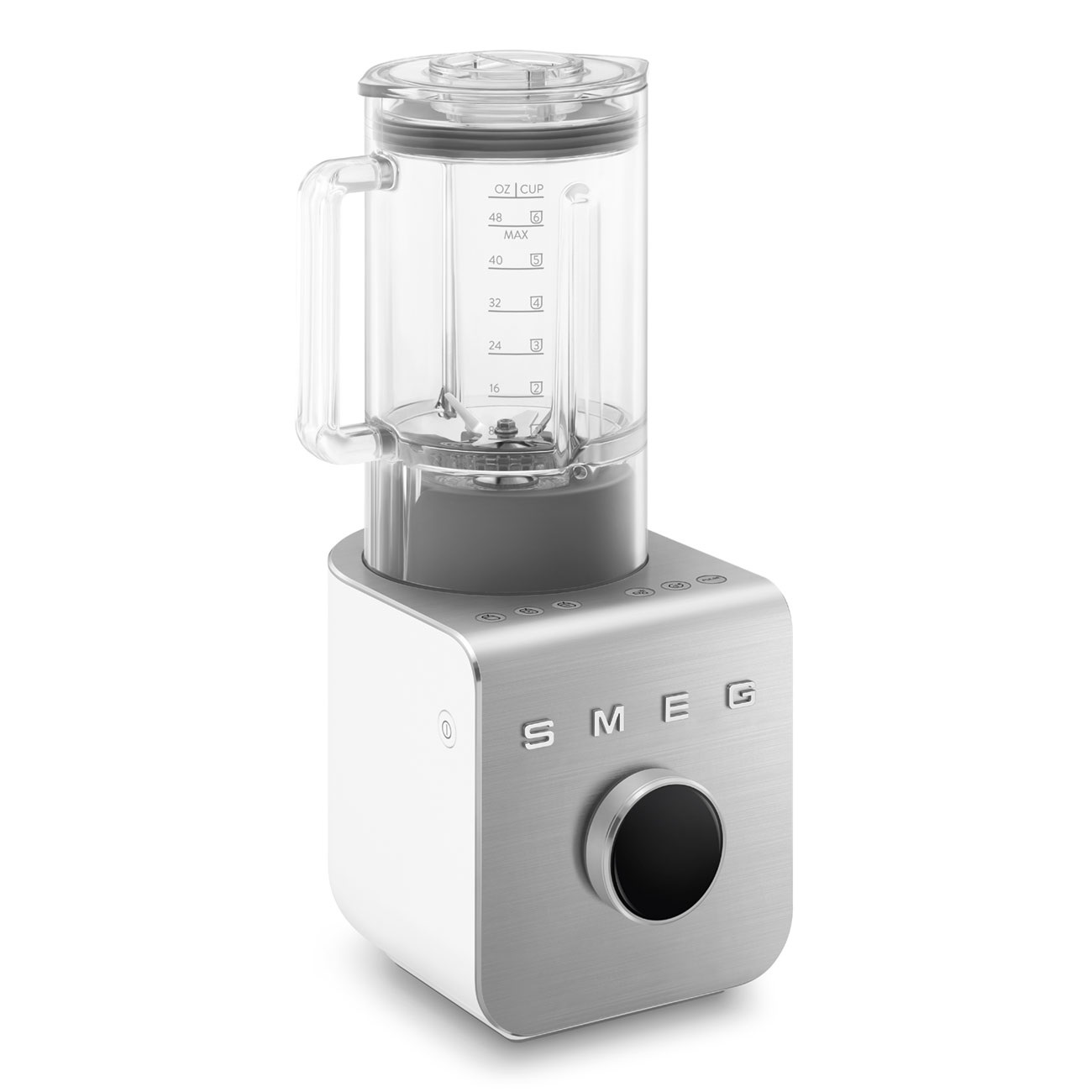 Smeg Frullatore da Tavolo ad Alte Prestazioni BLC01WHMEU - Bianco OPACO, 1400W, 5 Programmi Preimpostati, Funzione Pulse, Caraffa Rimovibile